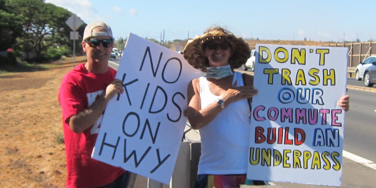 Sign Waving Demonstration Seeks Safety First for Future Kihei High School Students